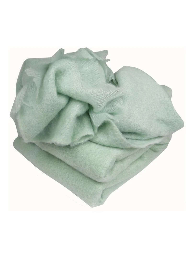 Plaid en Laine Mohair Très Douce Vert clair