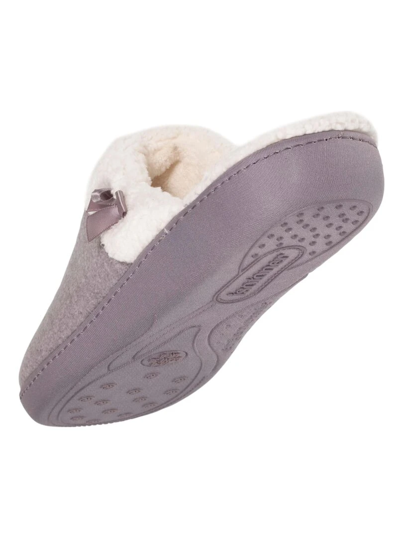 Chaussons mules recyclées Femme Gris   Gris chiné