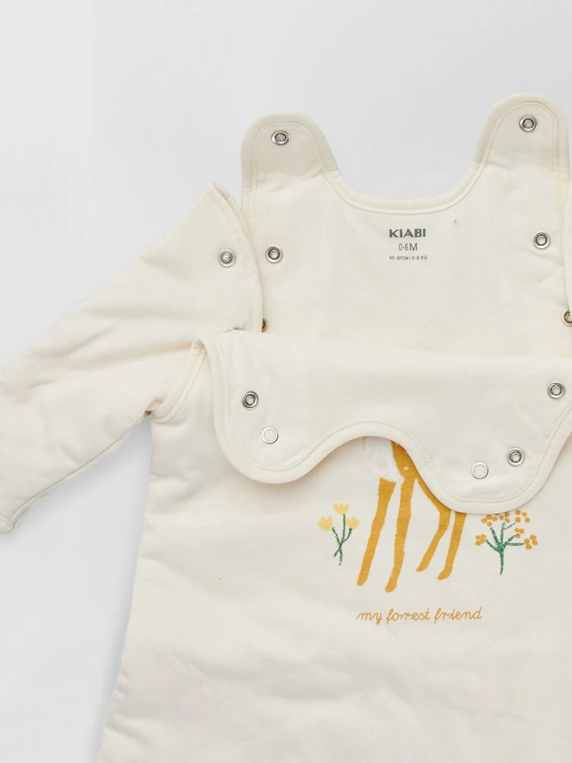 Gigoteuse en jersey manches amovibles   Ecru