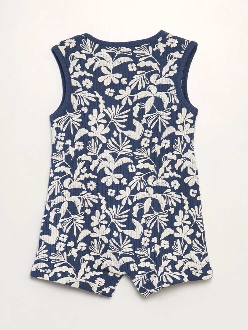 Barboteuse côtelée   Bleu marine