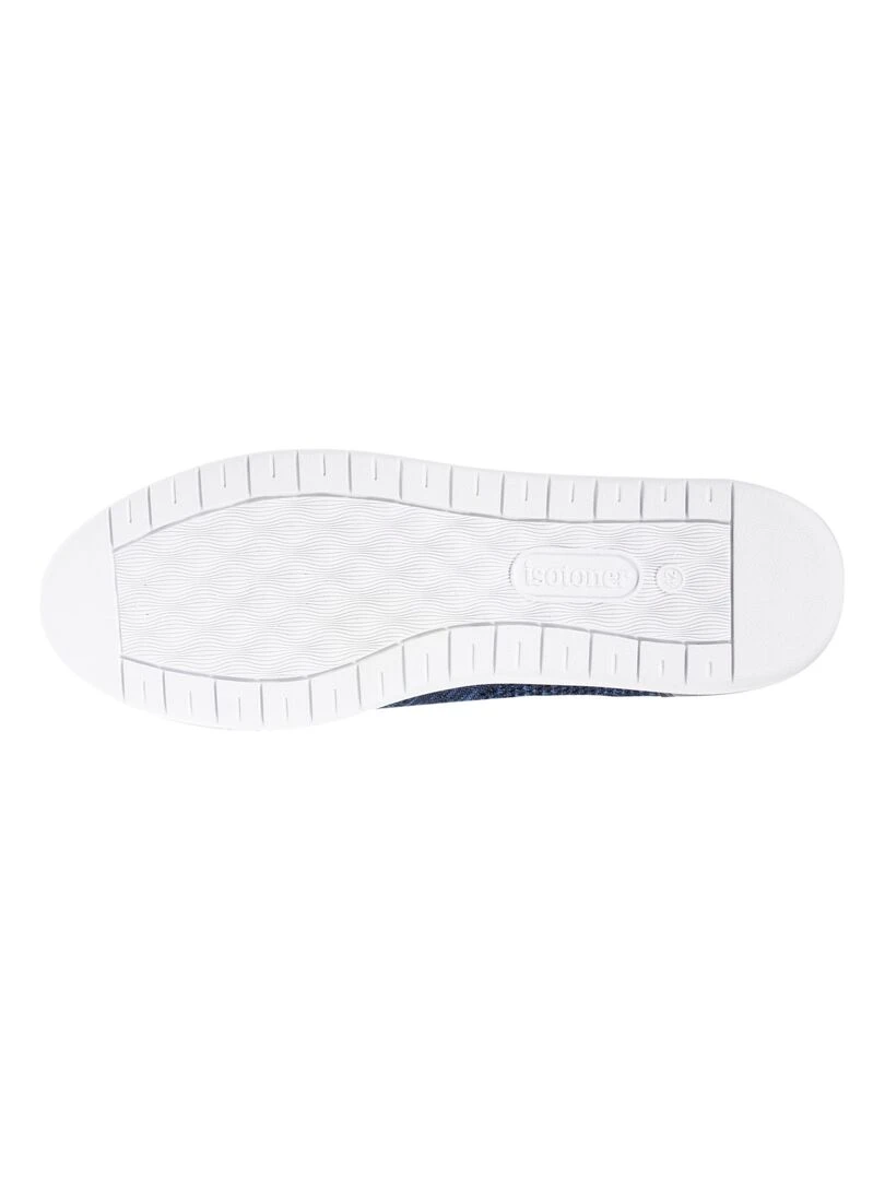Baskets Confort Homme slip on Marine Chiné   Bleu marine