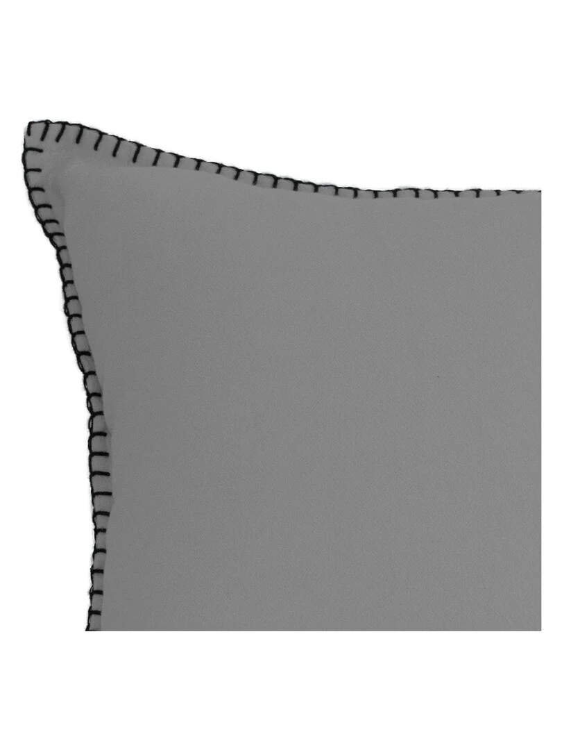 Coussin coton et bourdon noir Gris clair