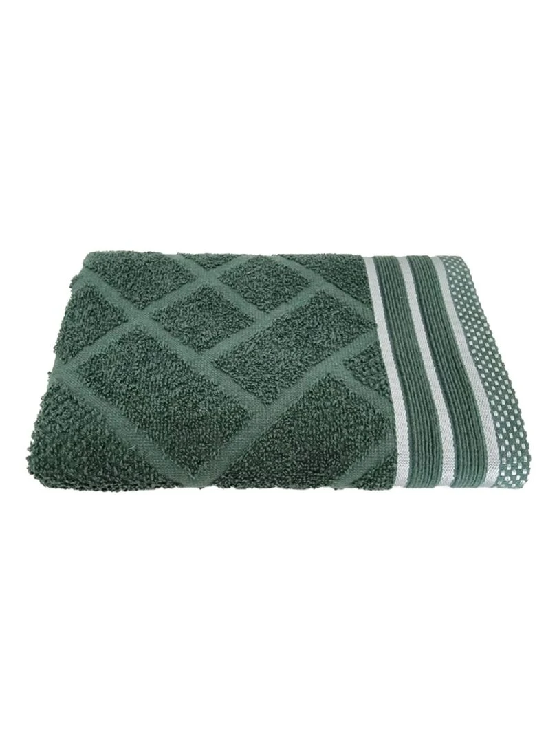 Serviette JACQUARD Vert Emeraude Vert