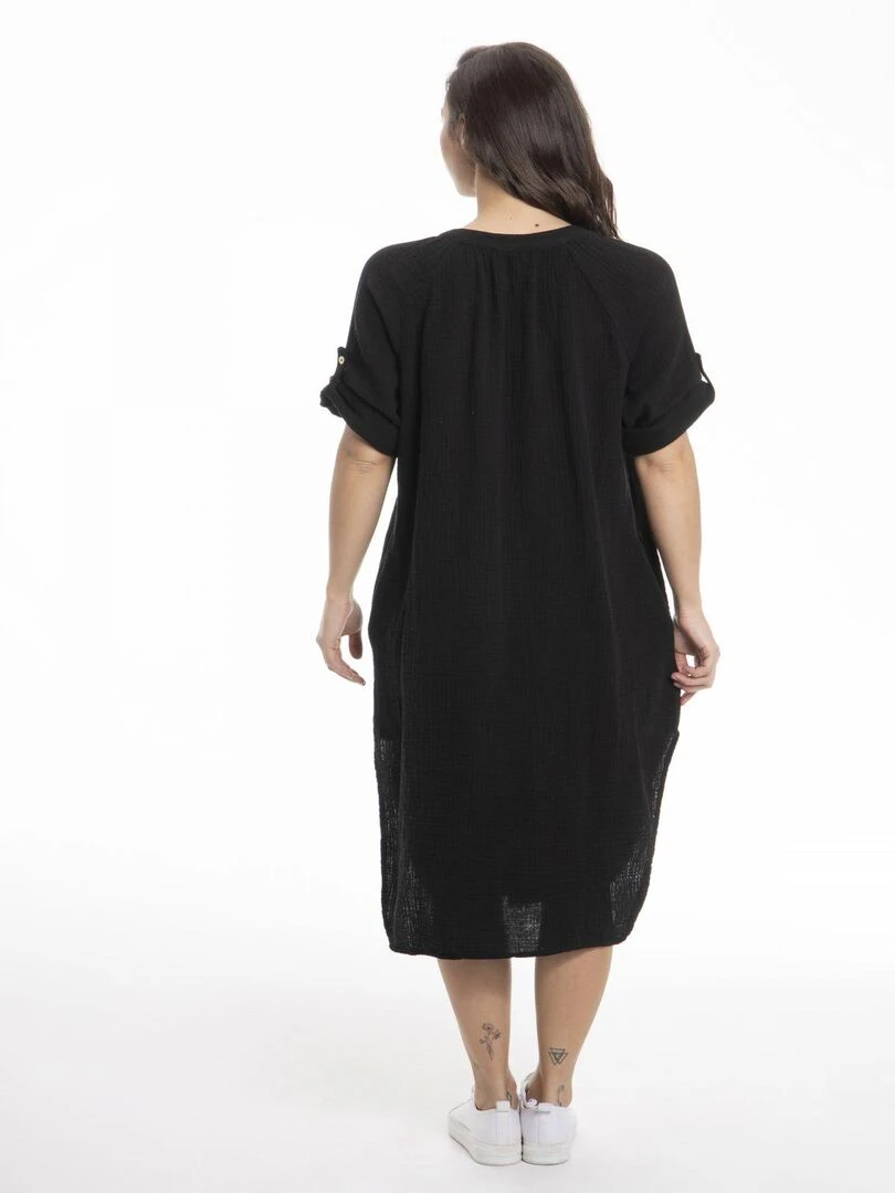 Robe col tunisien RUSSEL   Gérard Pasquier   Noir Noir