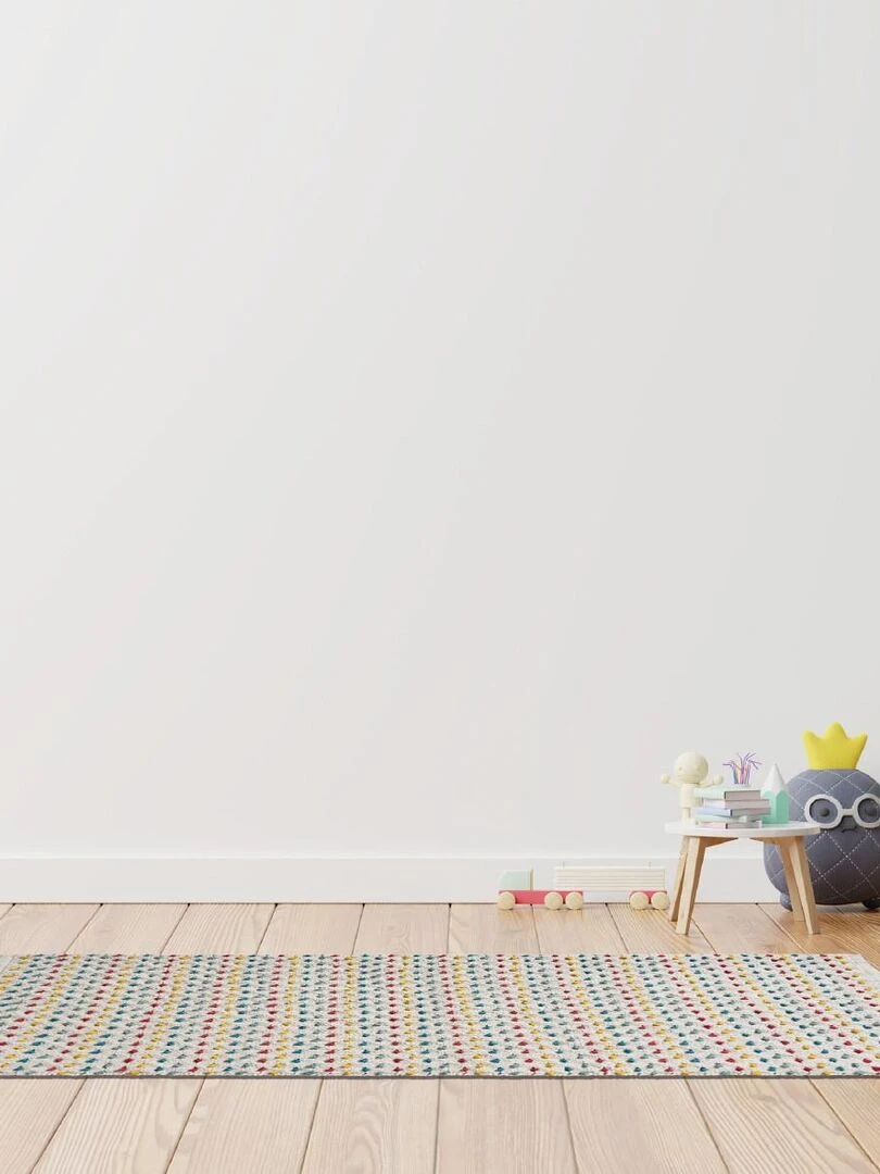 Guy Levasseur Tapis en coton fantaisie multicouleur Beige