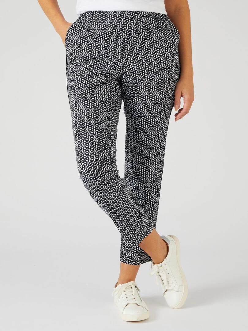 Pantalon 7/8ème satin de coton Damart Noir