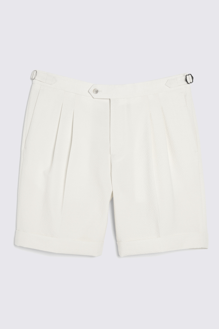 Ecru Seersucker Shorts   Buy Online at Moss
