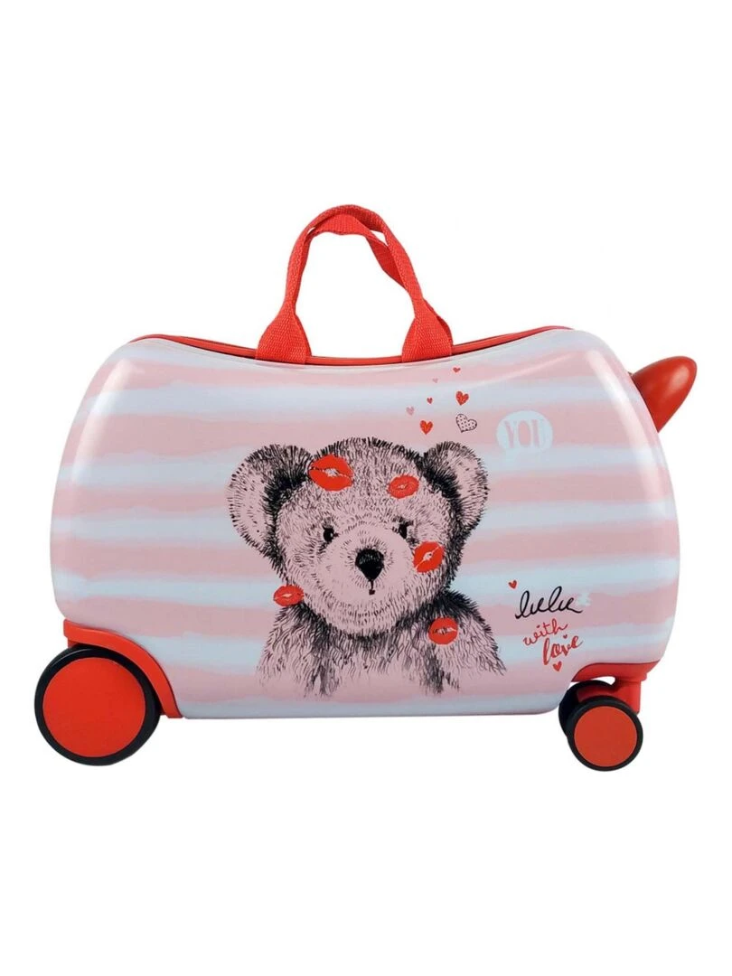 LULU CASTAGNETTE CABINE ENFANTS ABS/PC OURS BISOUS 4 Roues 32 cm Multicolore