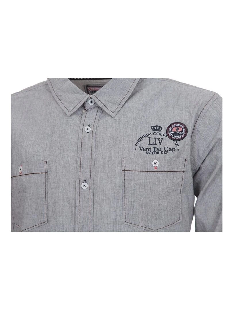Chemise manches longues homme CLOUD   VENT DU CAP   Gris