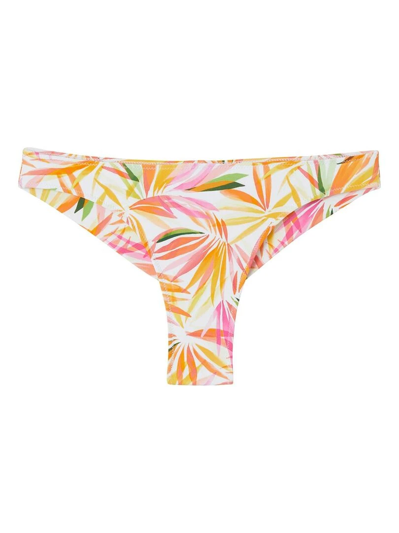 Slip de bain forme tanga BALI Camille Cerf & Pomm'Poire Blanc