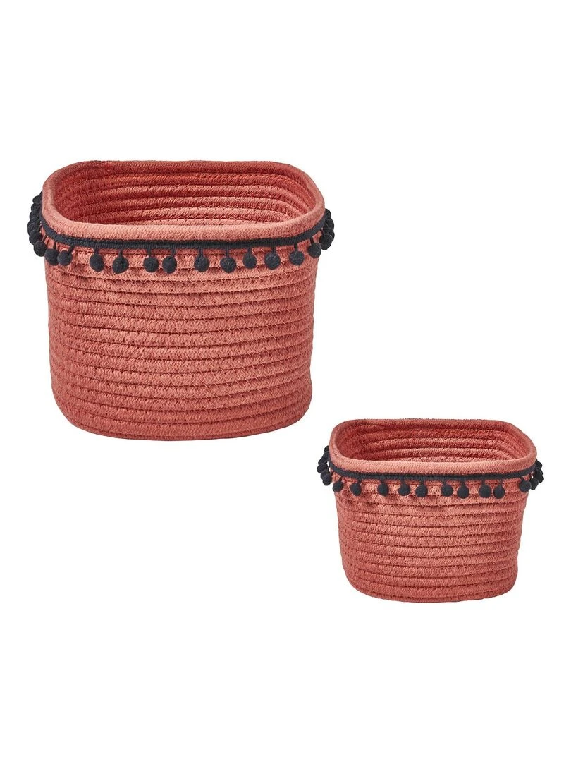 Guy Levasseur Lot de 2 paniers de rangements corde de coton Rouge