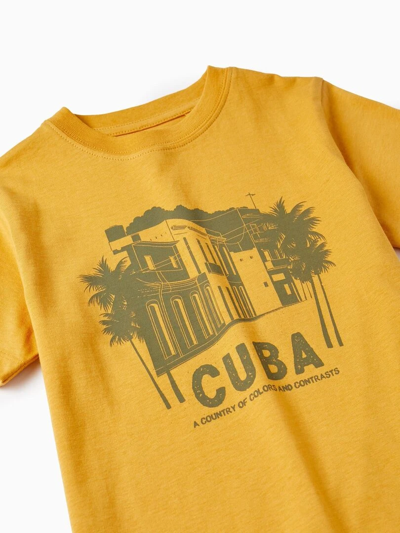 T Shirt De Coton Pour Garçon 'Cuba' manches courtes   Jaune