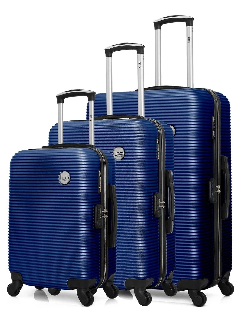 LPB Set de 3 ABS MUNICH 4 Roues Bleu marine