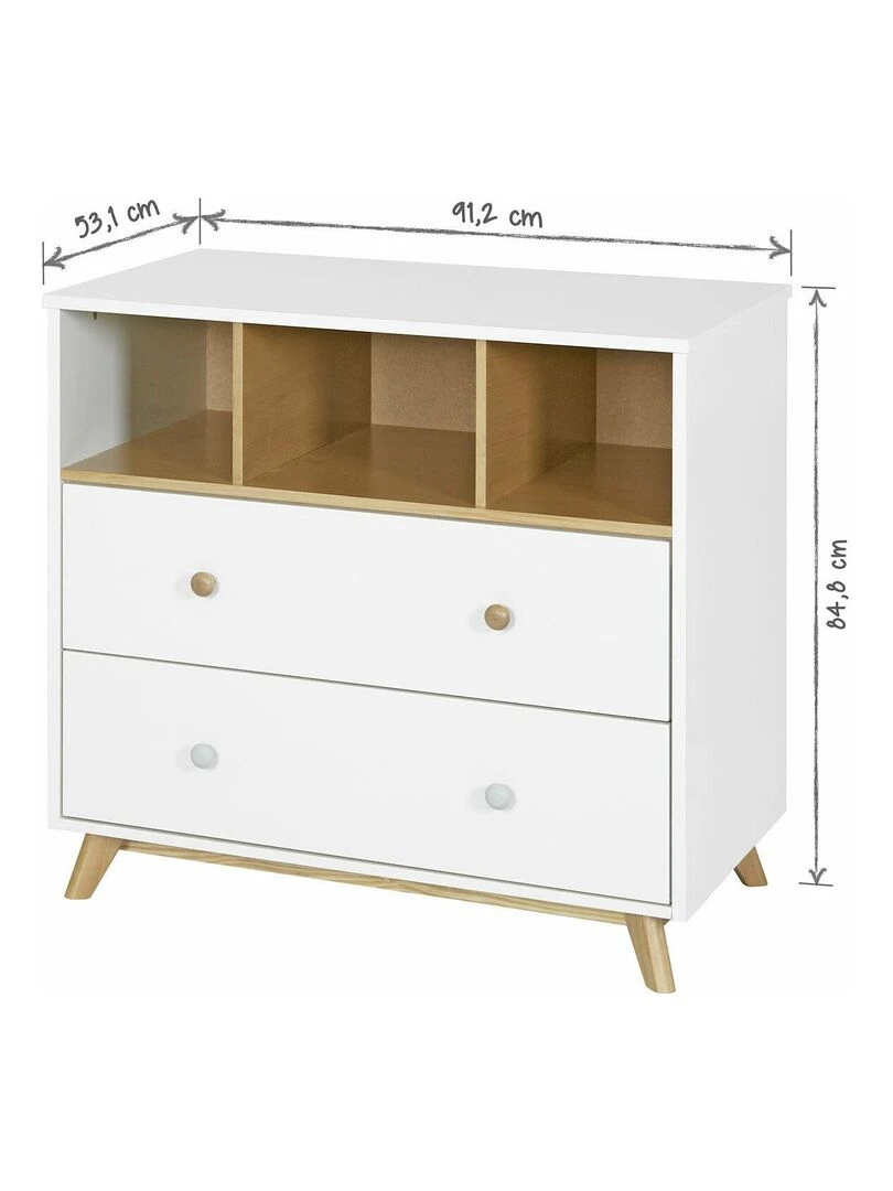 Commode bébé Kombu   AKITEN RETAIL   Blanc Marron