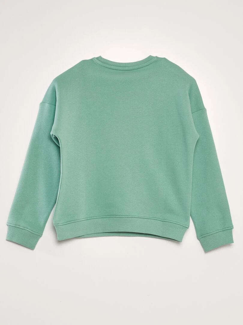 Sweat en french terry avec imprimé bouclette   Vert