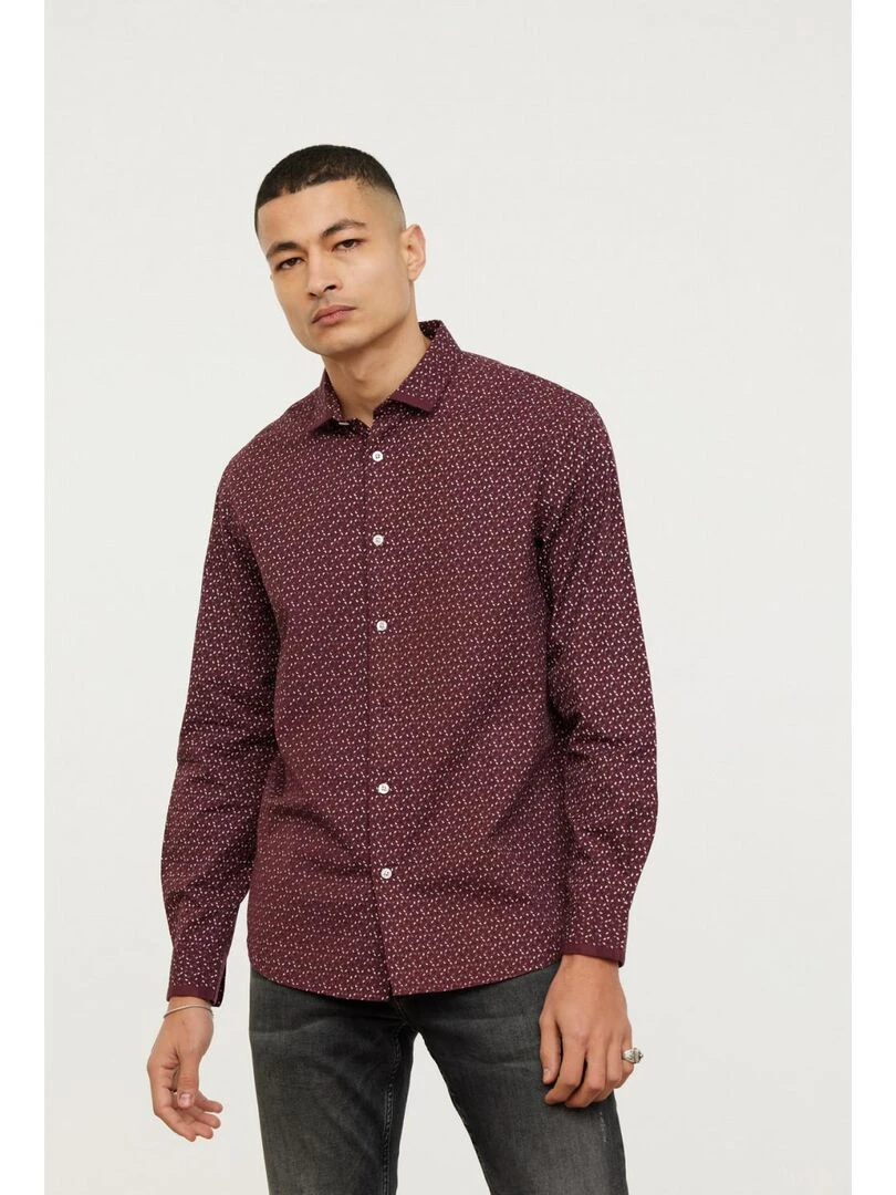 Lee Cooper Chemise manches longues coton regular DUOMO Rouge foncé