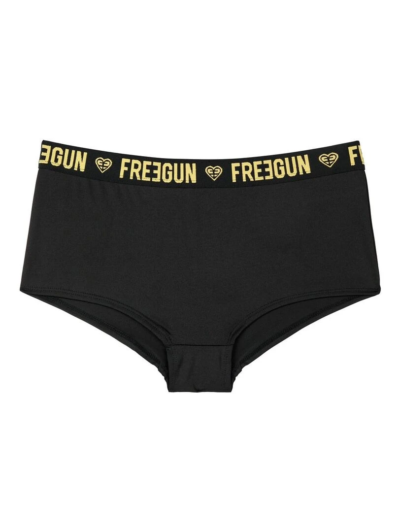 Lot de 2 shortys fille Romantic Cities Orange Freegun   Noir
