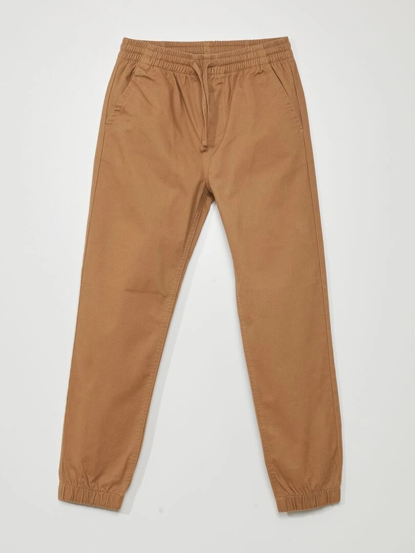 Pantalon jogger avec taille élastiquée Beige