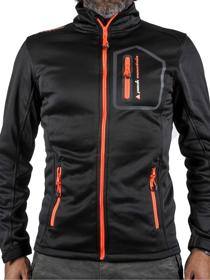 Blouson polar shell homme CRISTOM PEAK MOUNTAIN Noir Orange