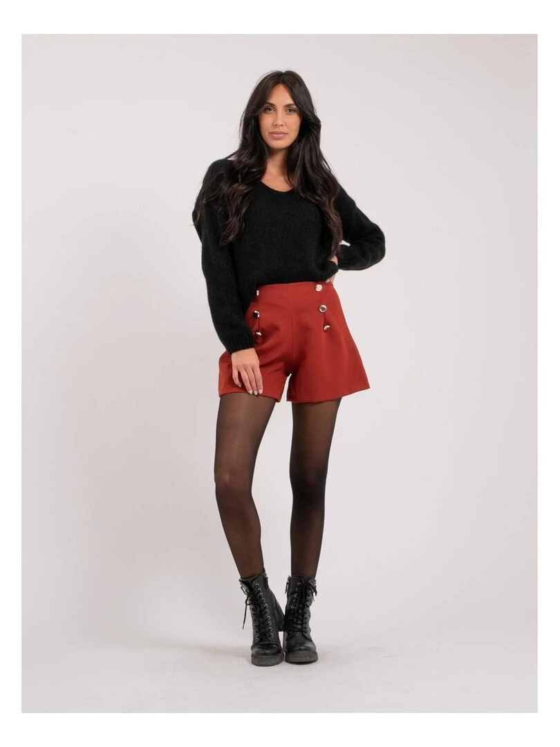 Short taille haute XOHO Rouge brique