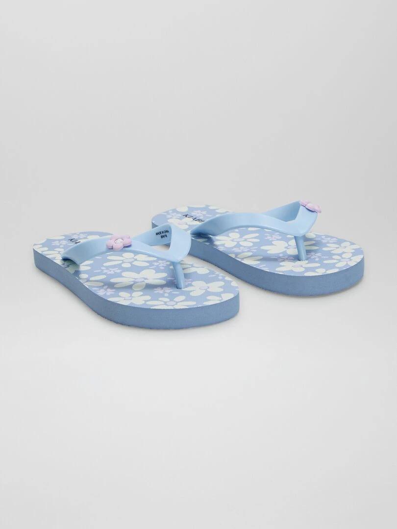 Tongs 'fleurs' Bleu