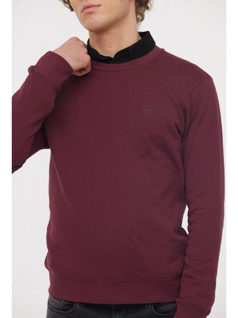 Lee Cooper   Sweatshirt manches longues coton regular EDIE   Rouge foncé