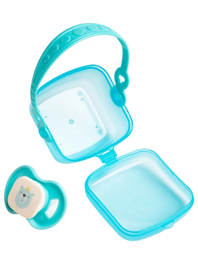 Sucette + range sucette Ours bleu Bleu