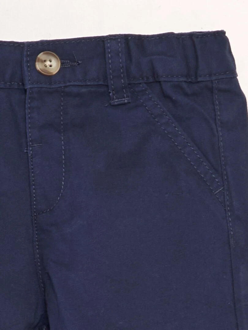 Short chino en twill   Bleu foncé