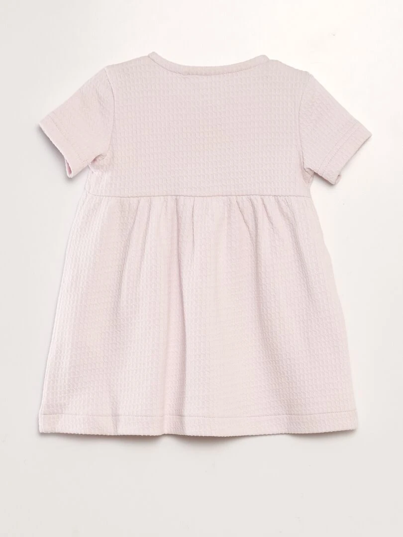 Robe en nid d'abeilles Rose