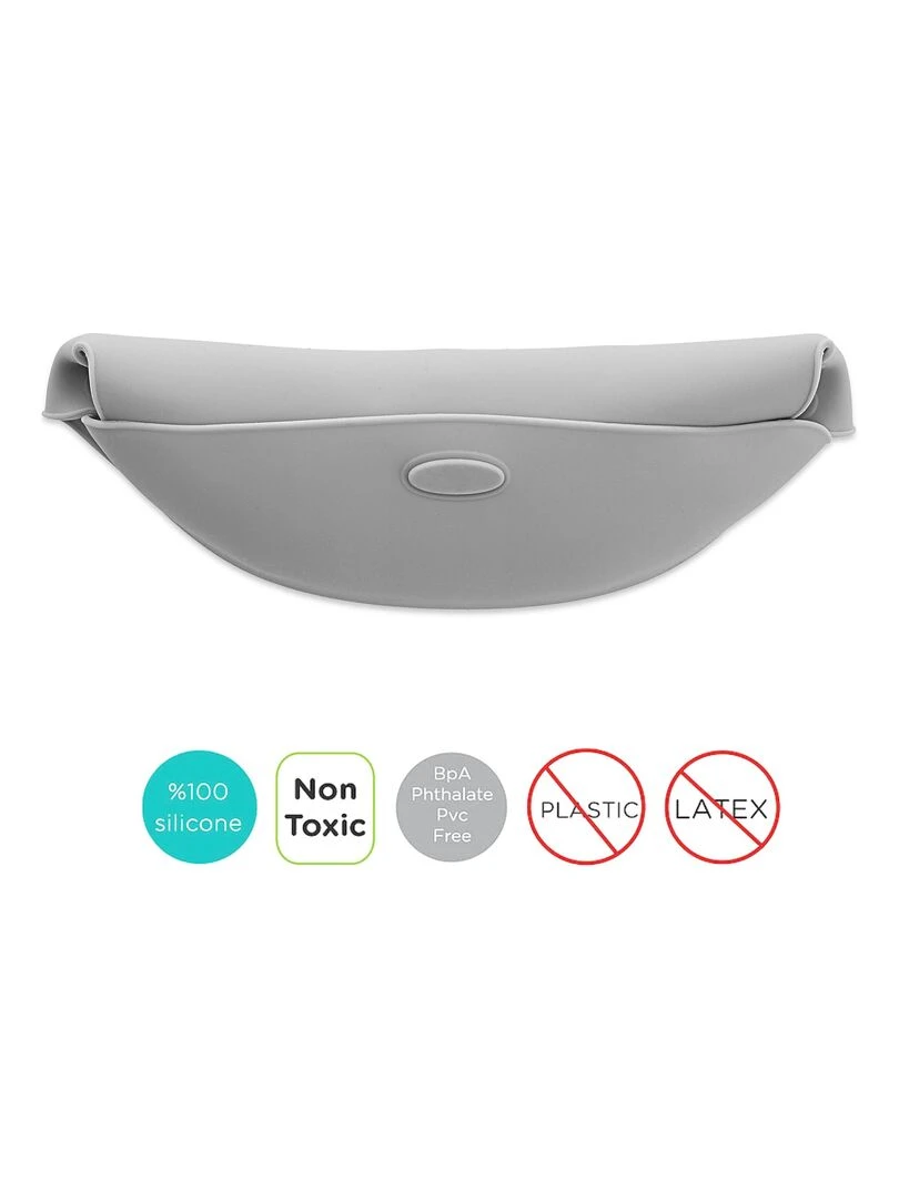 Bavoir récupérateur en silicone   Gris
