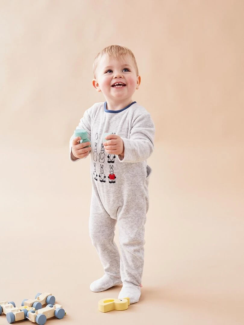 Pyjama dors bien en velours Noukie's Gris
