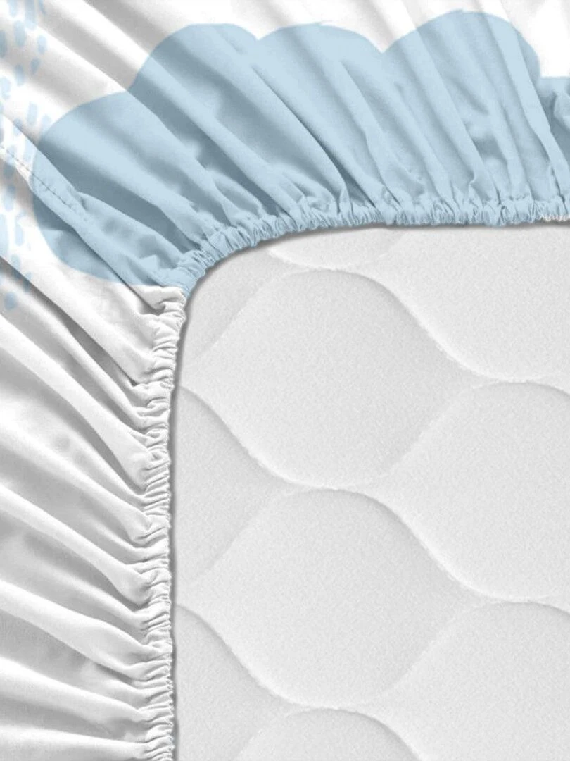 Drap housse Clouds "Happyfriday"   Bleu