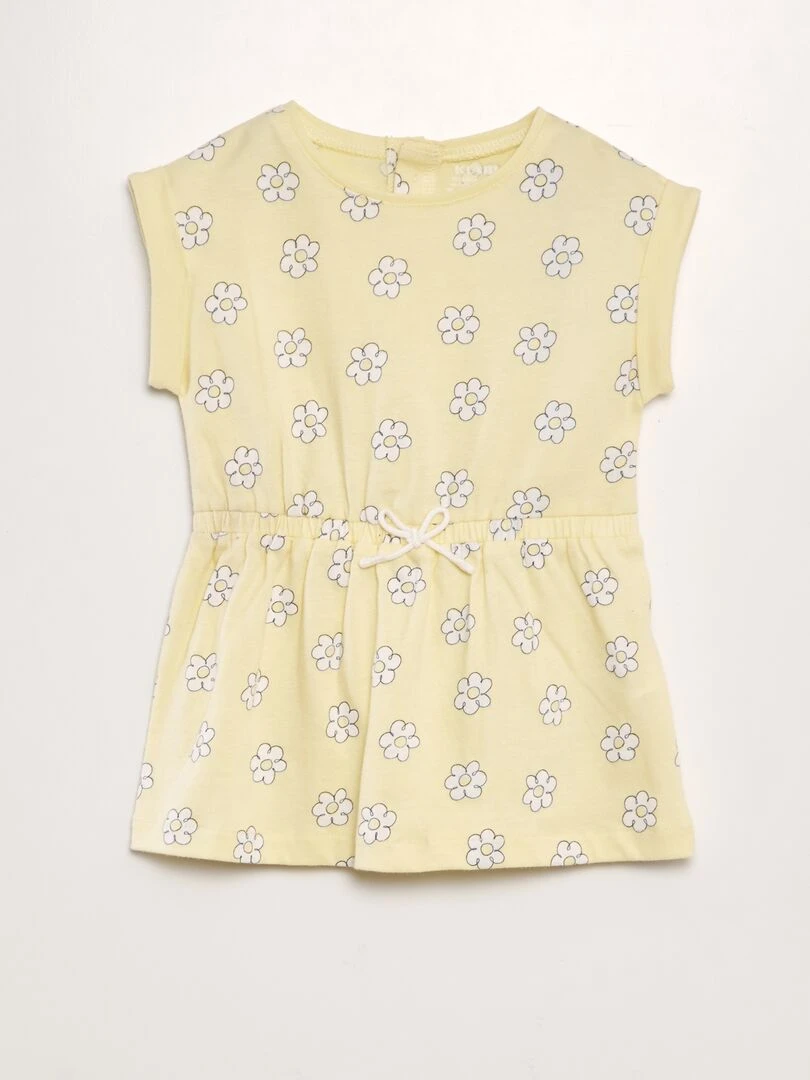 Robe imprimée en jersey Jaune