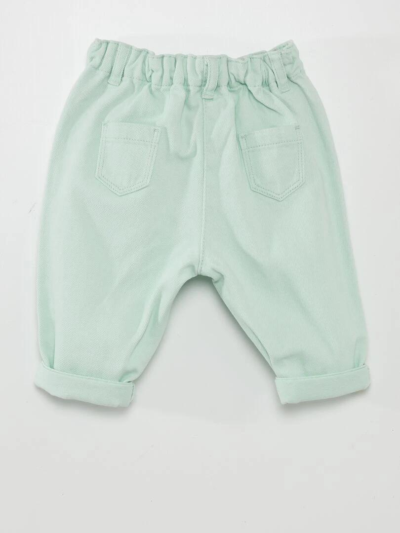 Pantalon paperbag bleu