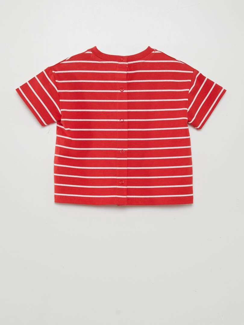 T shirt à rayures   Rouge