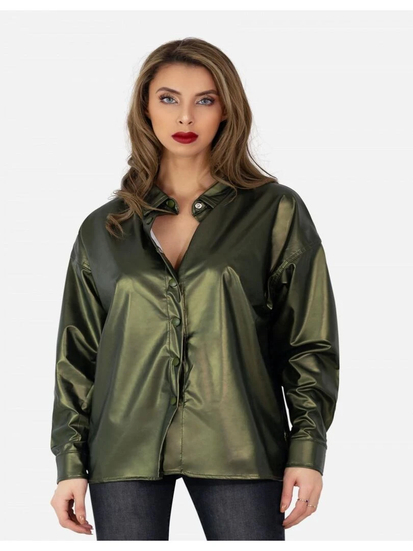 Chemise en simili manches longues Kebello Vert