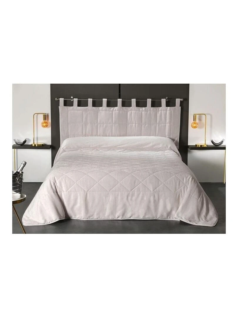 Jeté de lit aspect velours Beige