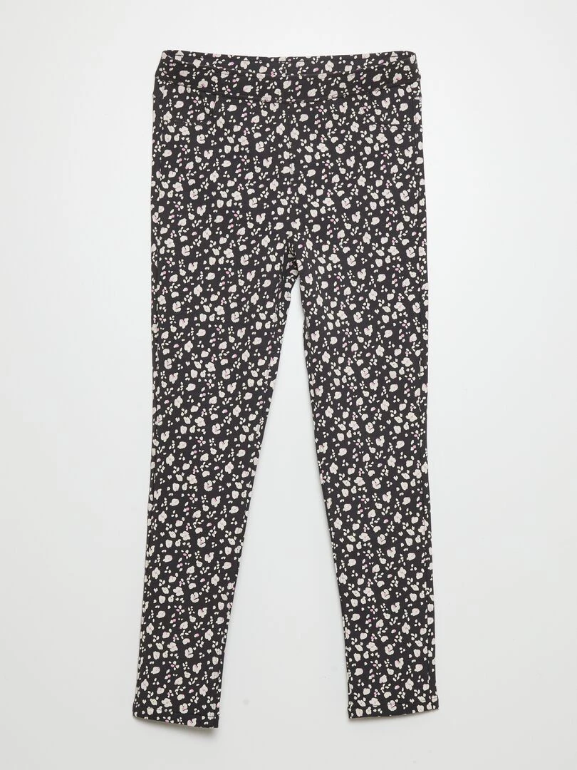 Jegging en maille imprimée Noir
