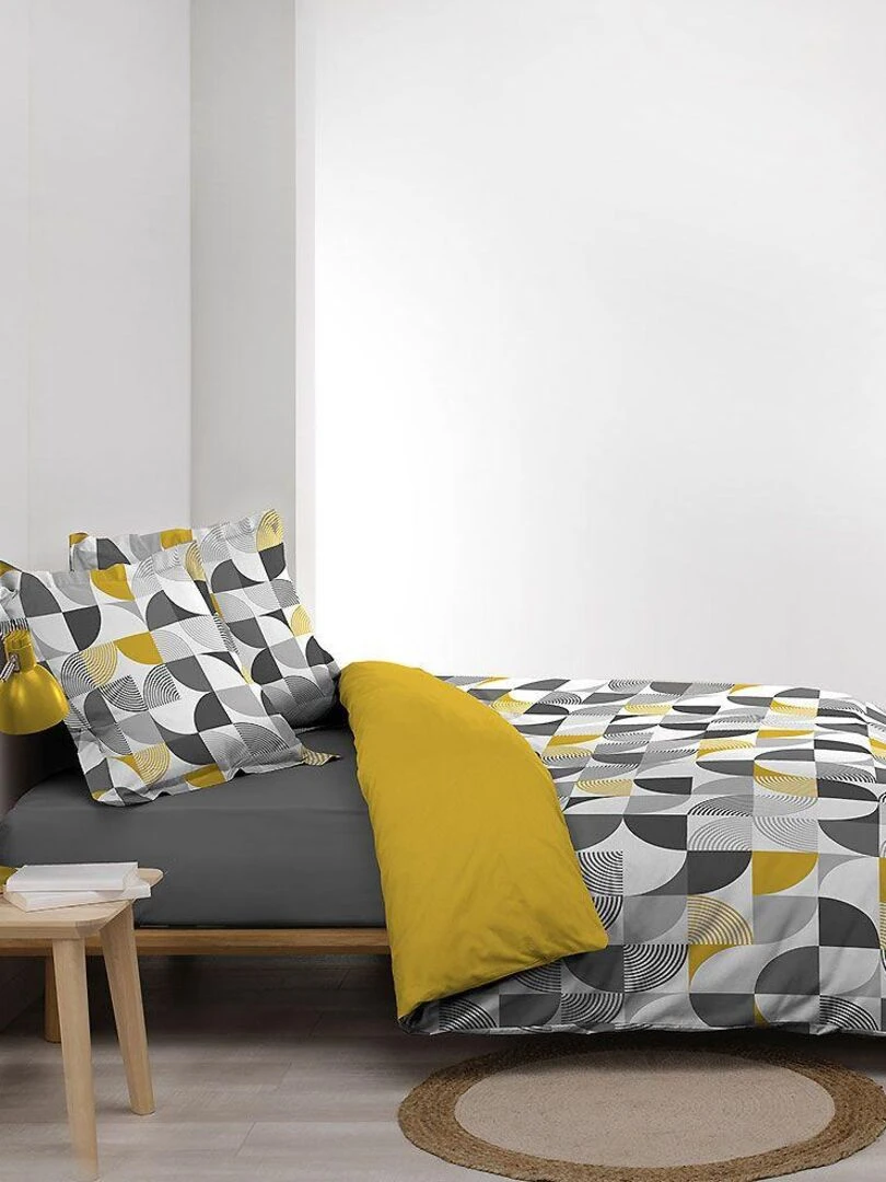 Housse de couette + 2 taies d'oreiller Rythmo   Gris