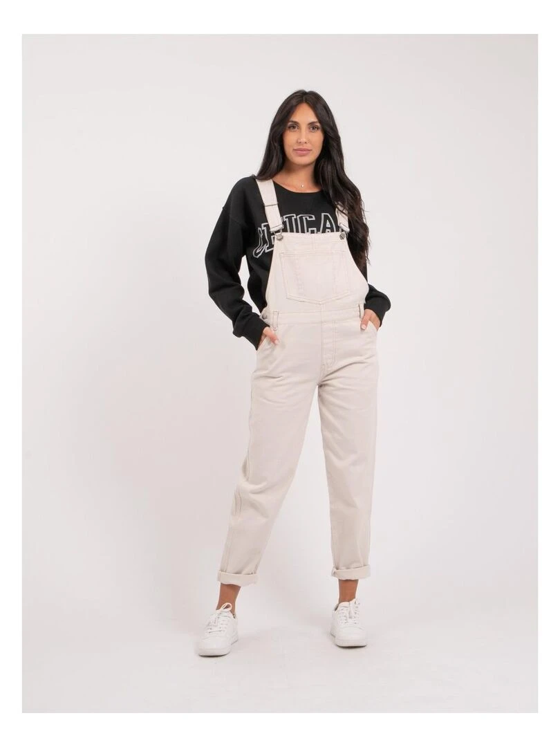 Salopette en denim ELVINE Ecru