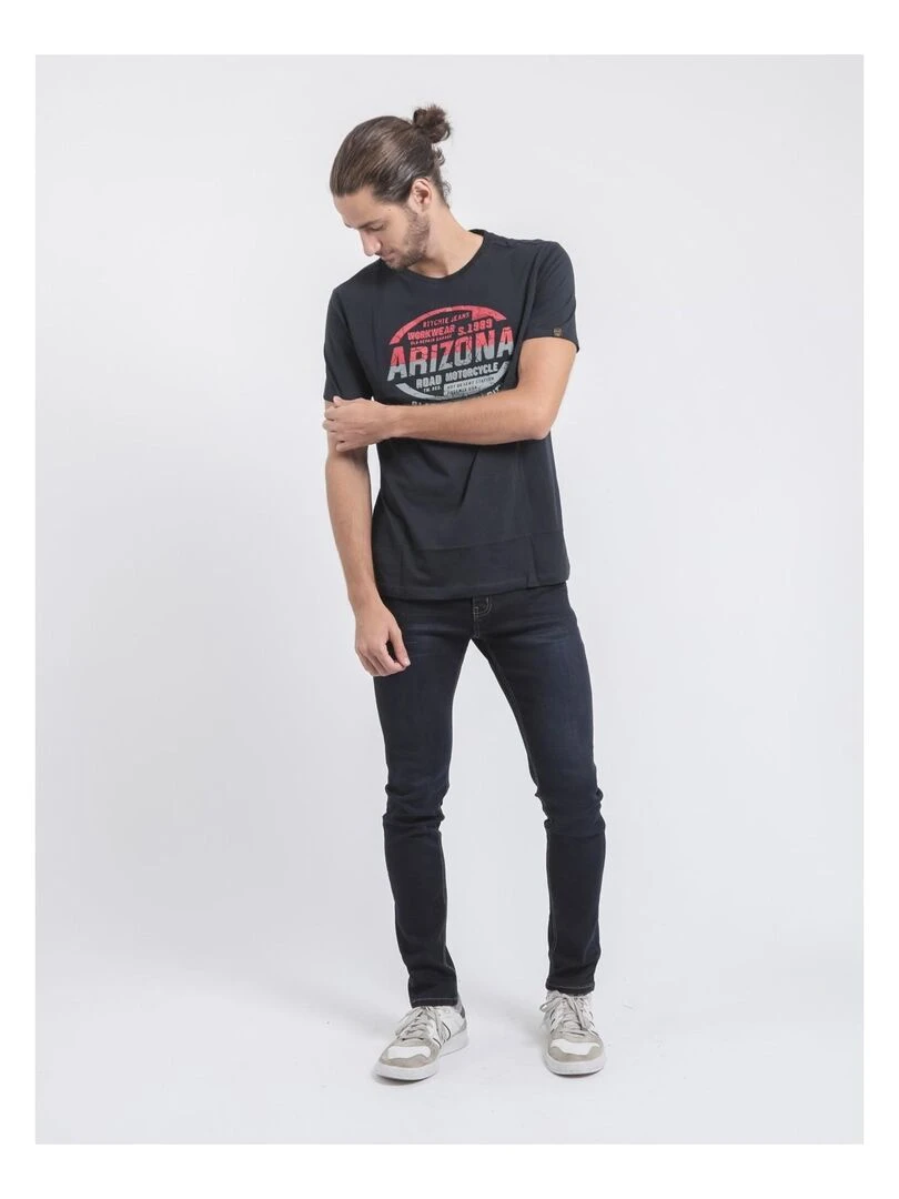 T shirt col rond pur coton JACRAIG   Bordeaux