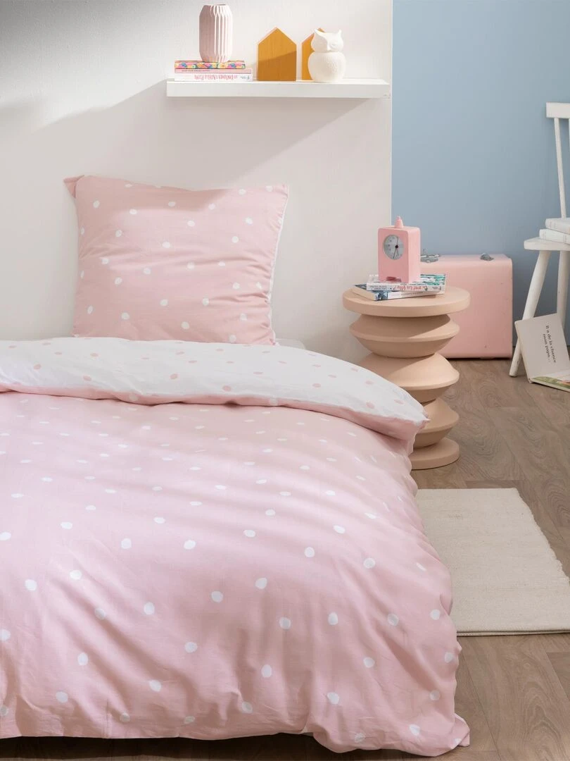 Parure de lit imprimée 100% coton PINK SPOTS Rose