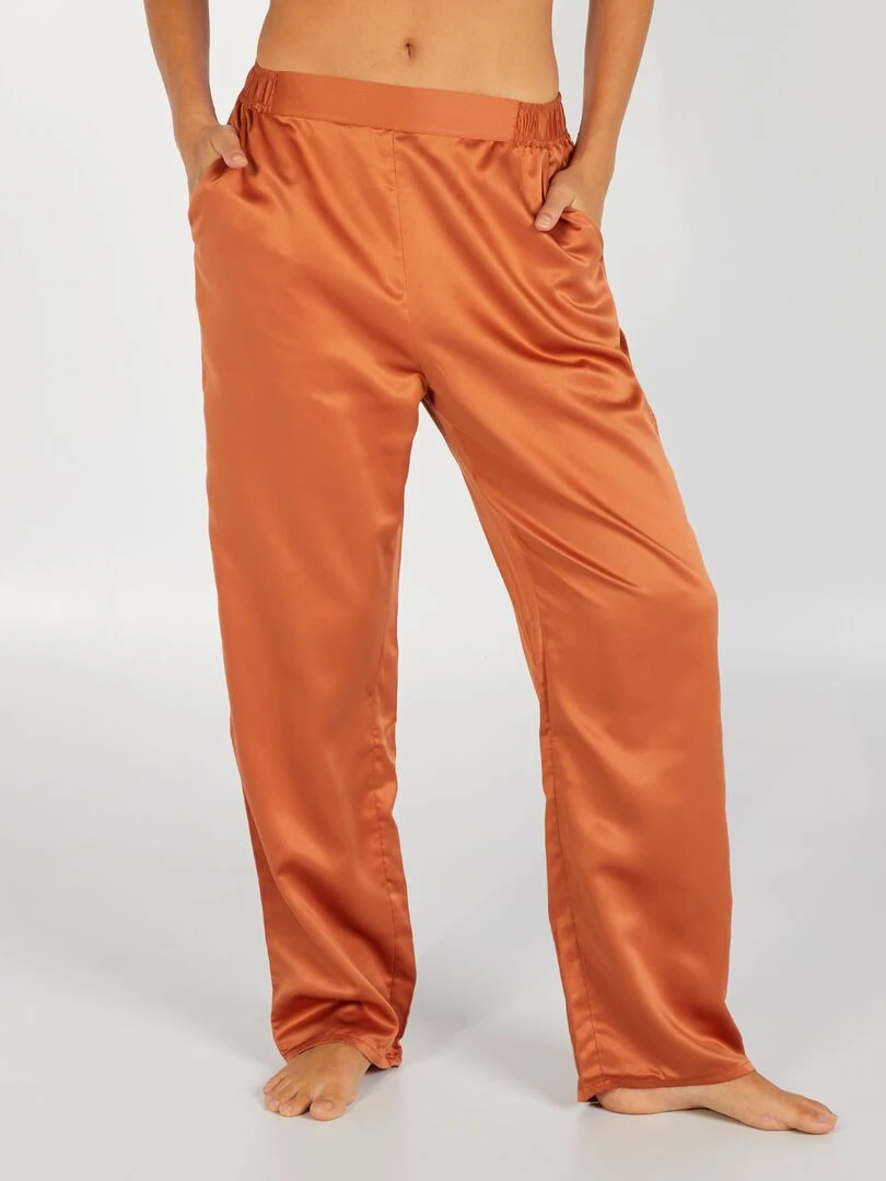 Pantalon de pyjama en satin 'Sans Complexe' Camel