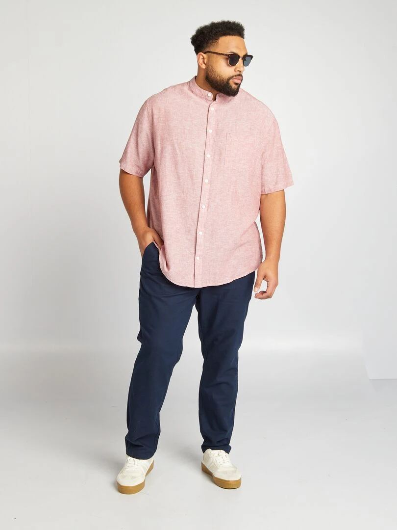 Chemise col mao Rouge