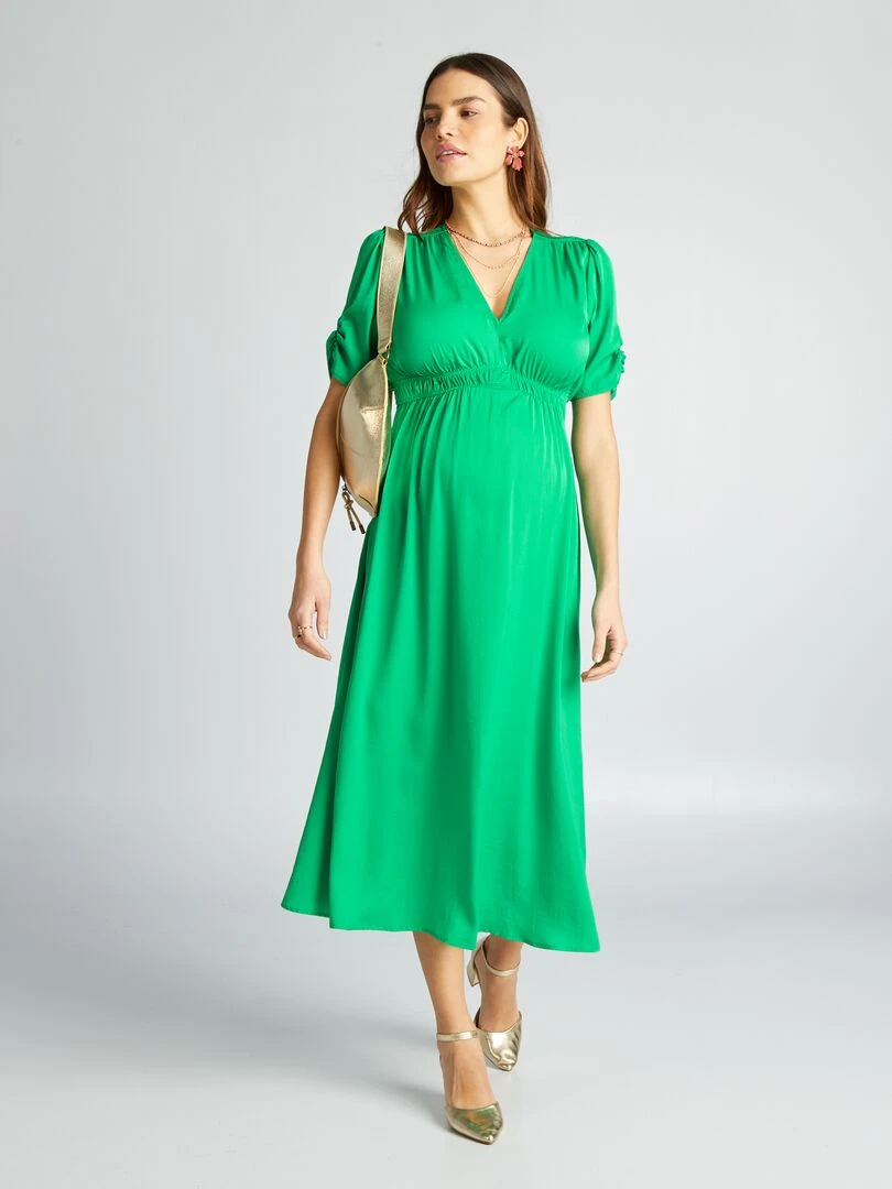 Robe de cérémonie grossesse Vert