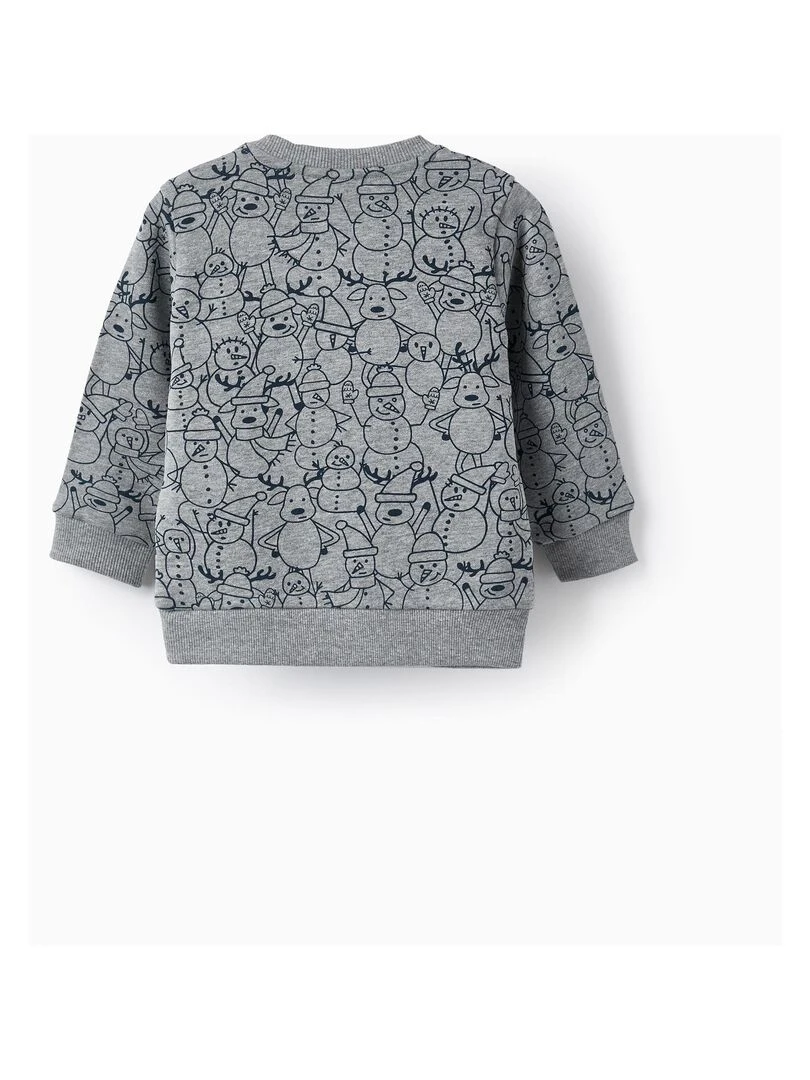 Sweat en coton pour bébé garçon 'Ho! Ho! Ho!' NOËL Gris