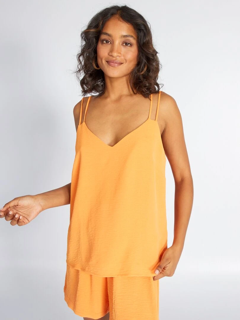 Top à fines bretelles   orange