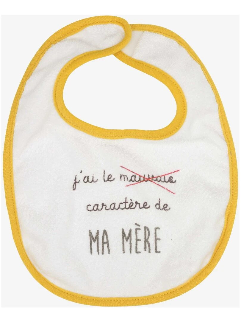 Lot de 7 bavoirs phrases rigolotes bébé Kinousses   Blanc