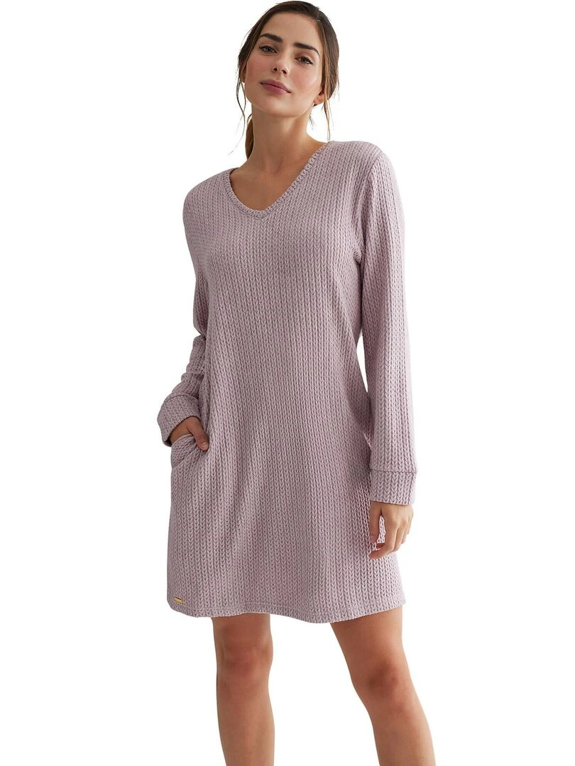 Chemise de nuit manches longues Espiga Rose
