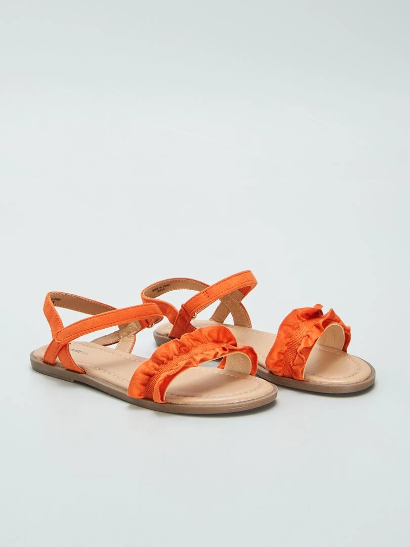 Sandales plates orange